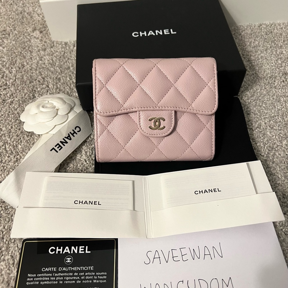Chanel Light Pink Classic Flap Wallet